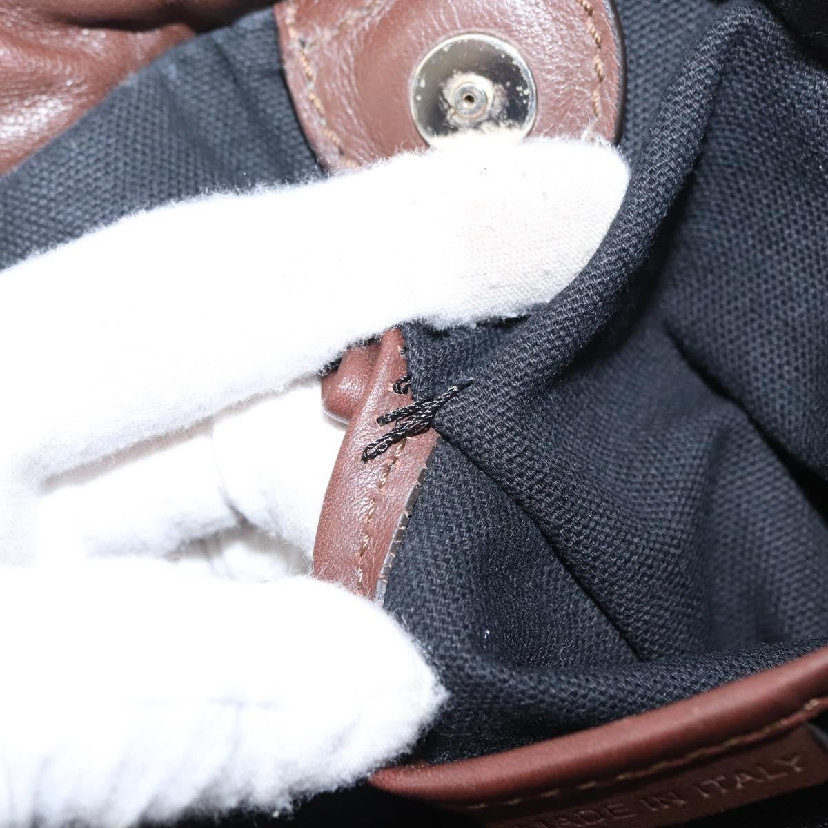 Burberry Big Crush Tote Leather and House Check Canvas, BROWN, LEATHER, Handbag