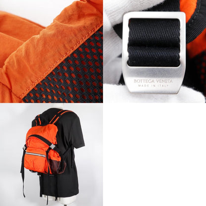 Bottega Veneta Paper Touch Backpack Nylon, ORANGE, NYLON, Backpack