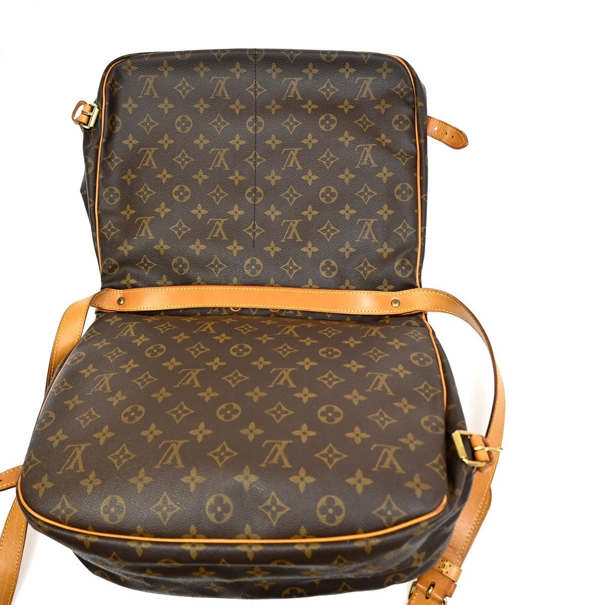 Louis Vuitton Saumur Handbag Monogram Canvas, Brown, Canvas, Shoulder Bag