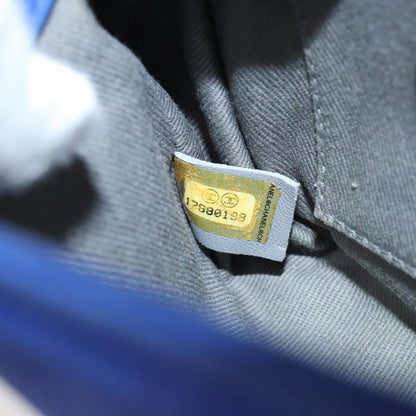 Chanel Diamond Stitch Chain Flap Bag Quilted Iridescent Calfskin, BLUE, LEATHER, Shoulder bag