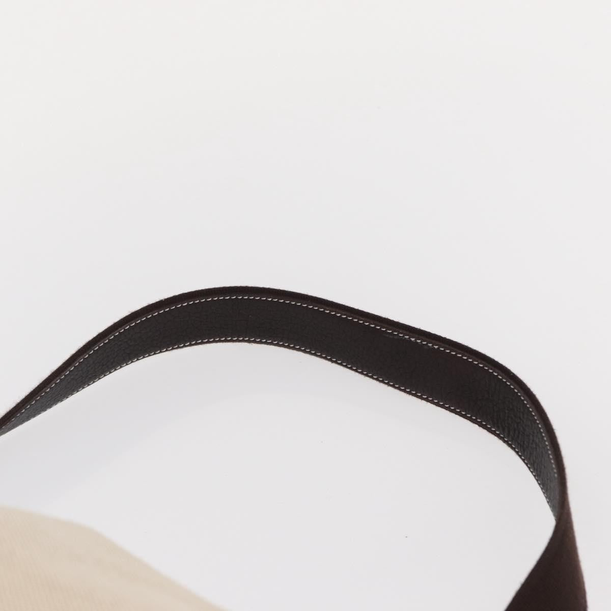 Hermes Sac Marin Recif Drawstring Bag Toile with Leather, BEIGE, CANVAS, Shoulder bag