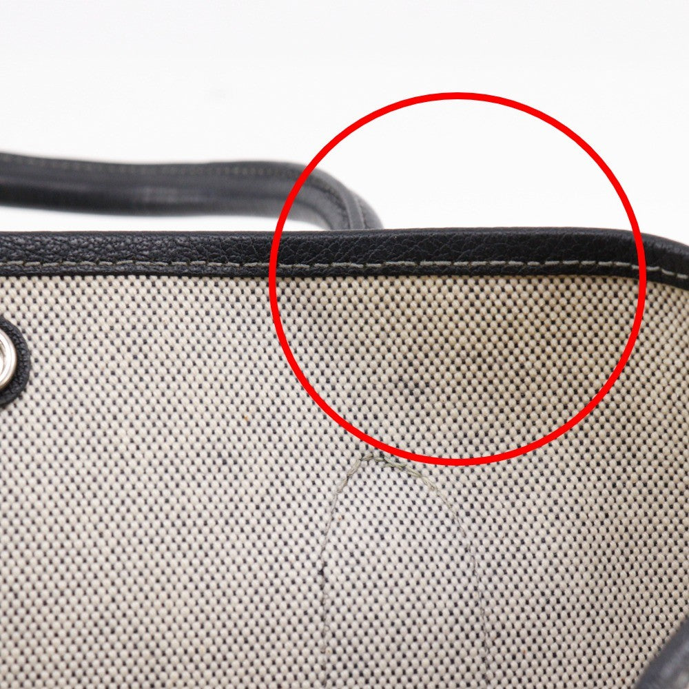 Hermes Garden Party Tote Toile and Leather, GRAY, CANVAS, Tote bag