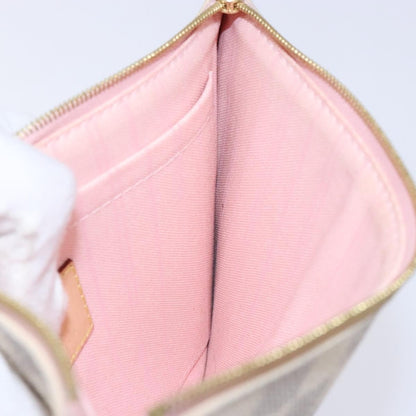 Louis Vuitton Neverfull Pochette Damier, WHITE, CANVAS, Clutche & pouche