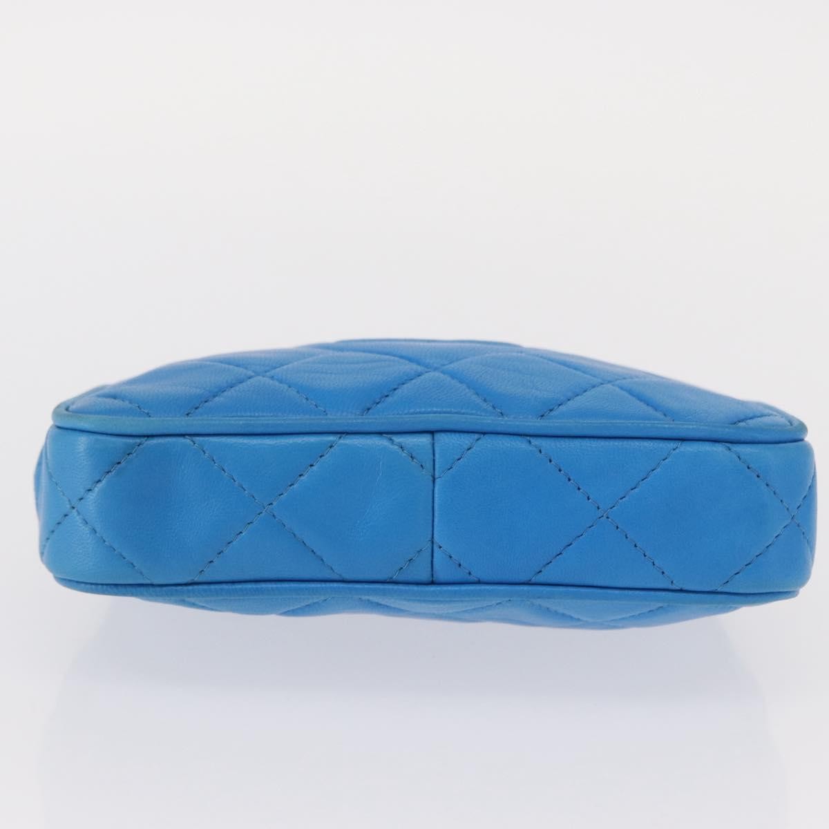 Chanel Vintage Diamond CC Tassel Waist Bag Quilted Lambskin, BLUE, LEATHER, Clutche & pouche