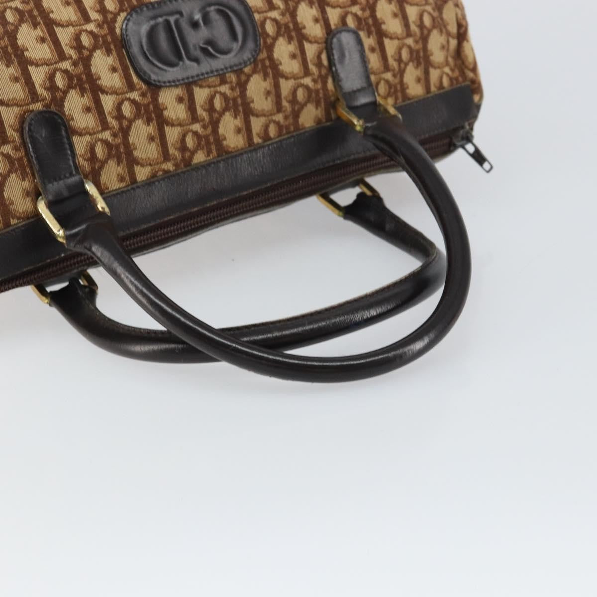 Christian Dior Vintage CD Trotter Handbag Canvas, BROWN, CANVAS, Handbag