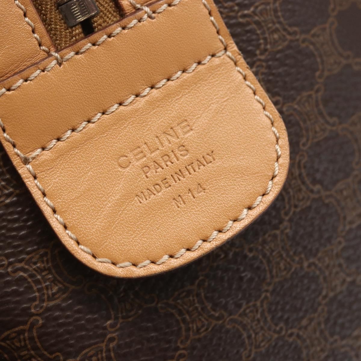 Celine Vintage Macadam Boston bag Canvas, BROWN, CANVAS, Travel bag