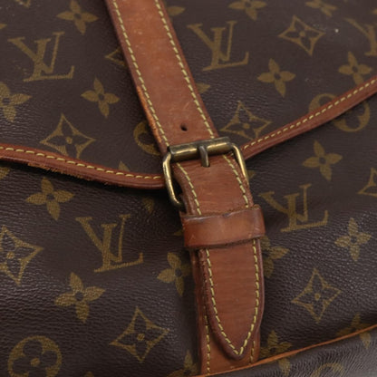 Louis Vuitton Saumur Handbag Monogram Canvas, BROWN, CANVAS, Shoulder bag