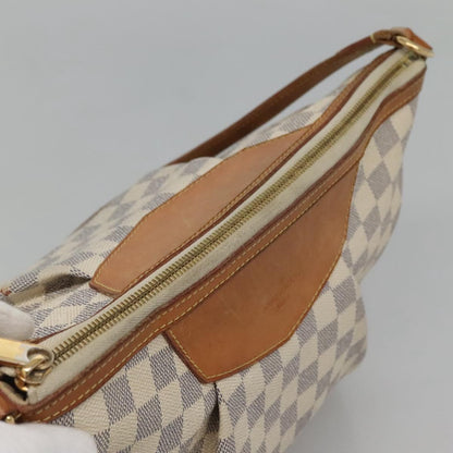 Louis Vuitton Siracusa Handbag Damier, WHITE, CANVAS, Shoulder bag