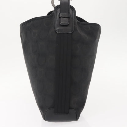 Salvatore Ferragamo Vintage Gancini Convertible Top Handle Bag Canvas, BLACK, CANVAS, Shoulder bag