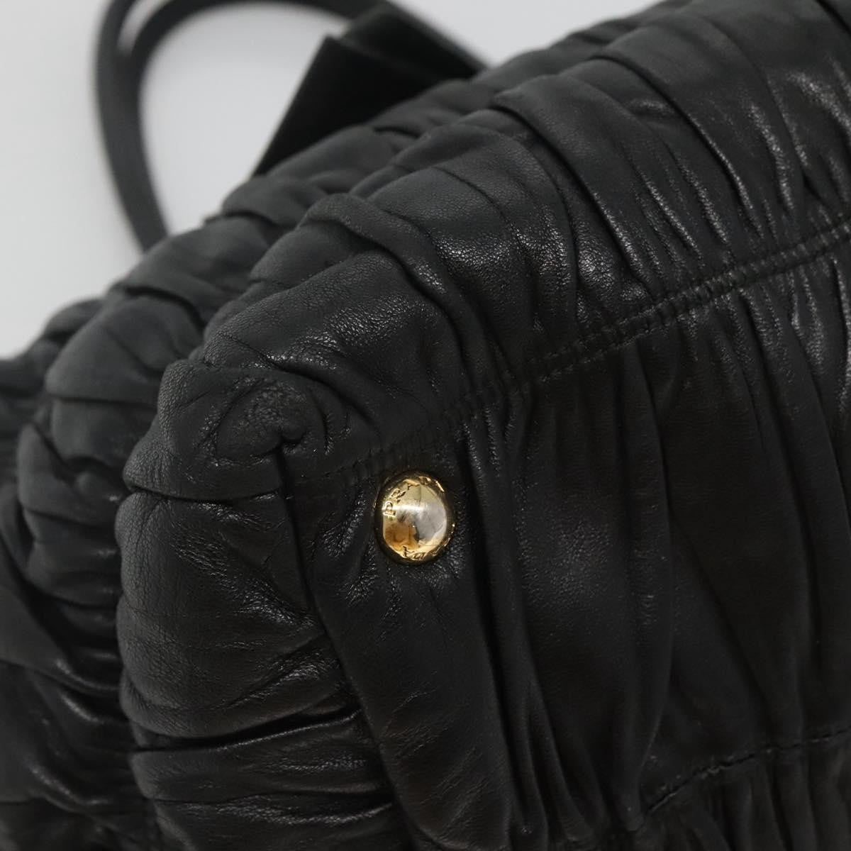 Prada Gaufre Ribbon handbag Leather, BLACK, LEATHER, Tote bag