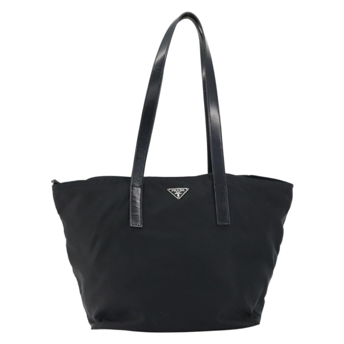 Prada Vintage Zip Tote Tessuto, BLACK, NYLON, Tote bag