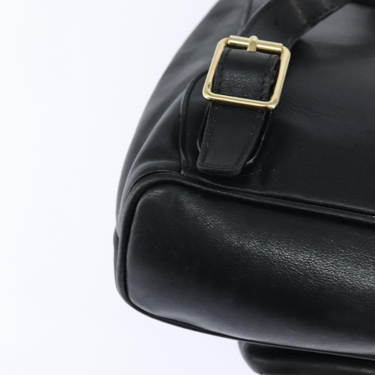 Gucci Vintage Bamboo Backpack Leather, BLACK, LEATHER, Backpack