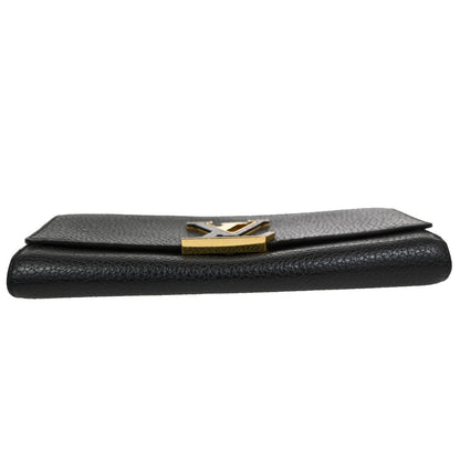 Louis Vuitton Capucines Long Wallet Leather, BLACK, LEATHER, Wallets