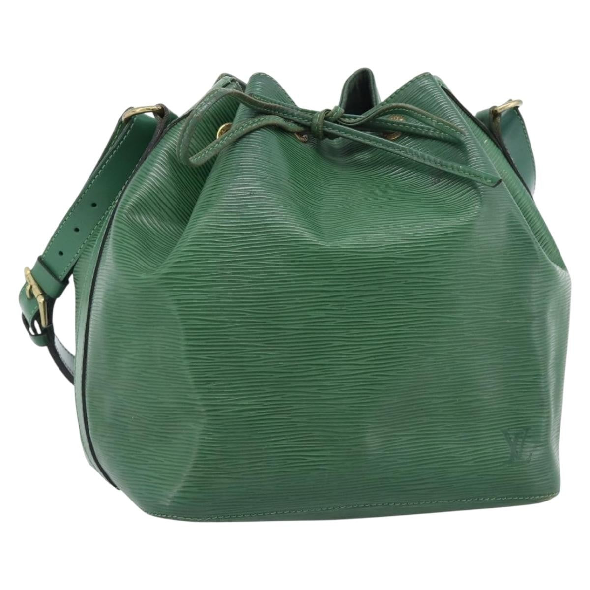 Louis Vuitton Petit Noe Handbag Epi Leather, Green, Leather, Shoulder Bag