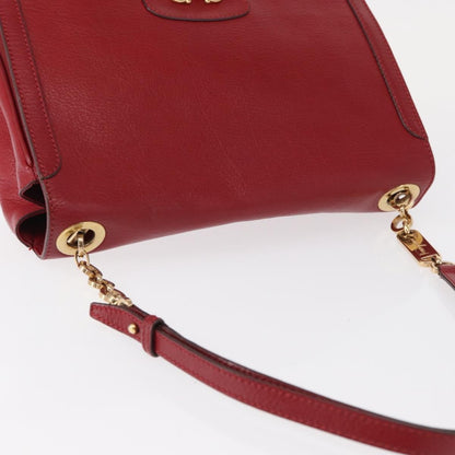 Salvatore Ferragamo Gancini Shoulder Bag Leather, RED, LEATHER, Shoulder bag