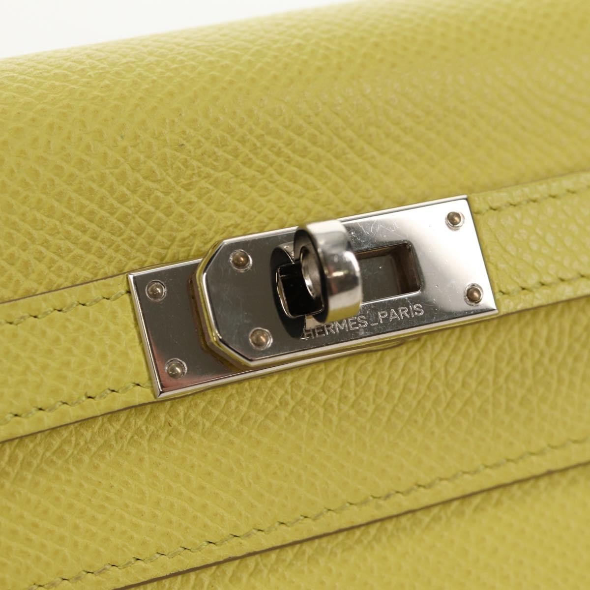 Hermes Kelly Wallet Epsom, YELLOW, LEATHER, Wallets