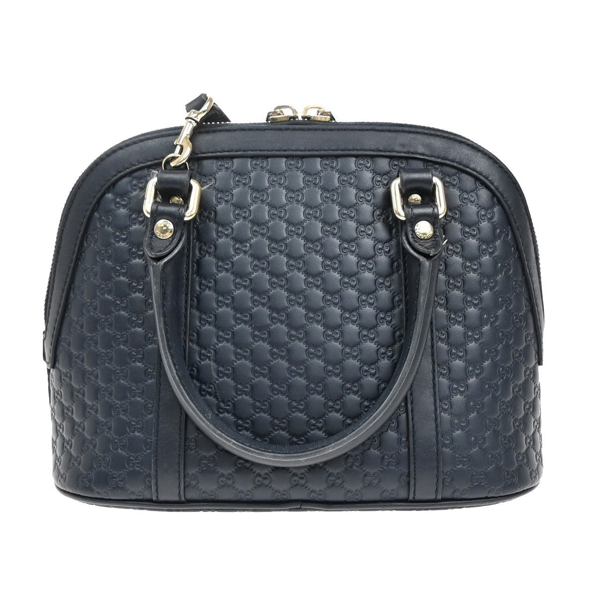 Gucci Convertible Dome Satchel Microguccissima Leather, NAVY, LEATHER, Handbag