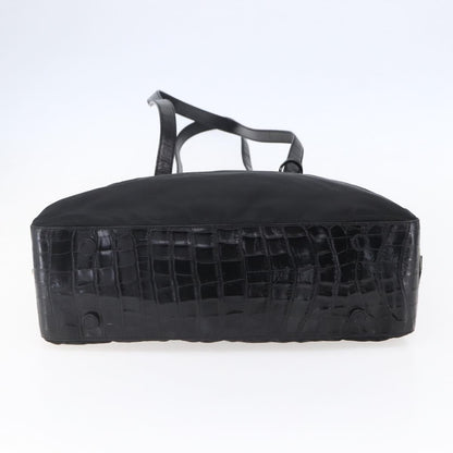 Prada Vintage Shoulder Bag Nylon and Leather, BLACK, NYLON, Shoulder bag