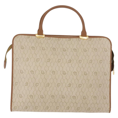 Christian Dior Vintage Honeycomb Handbag Canvas Leather, BEIGE, CANVAS, Handbag