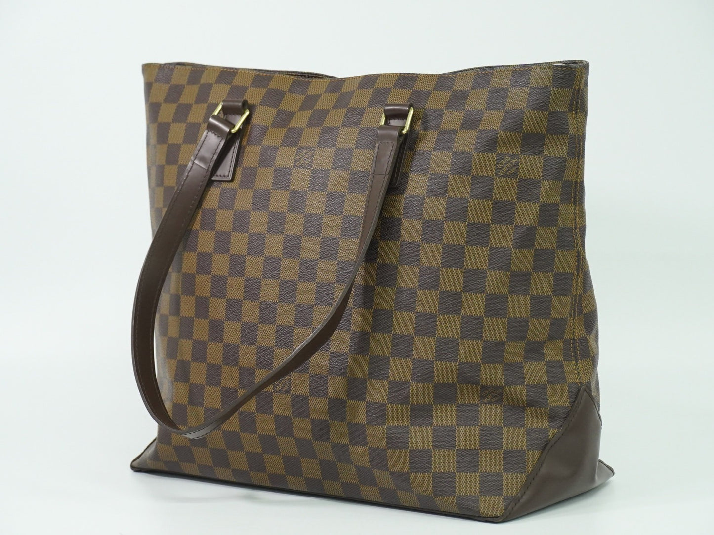 Louis Vuitton Cabas Mezzo Damier, BROWN, CANVAS, Tote bag