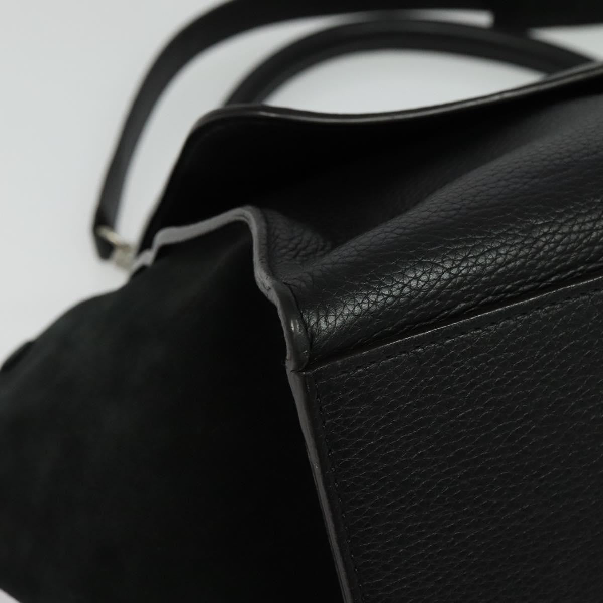 Celine Trapeze Bag Leather with Suede, BLACK, LEATHER, Handbag