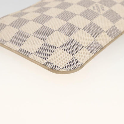 Louis Vuitton Neverfull Pochette Damier, WHITE, CANVAS, Clutche & pouche