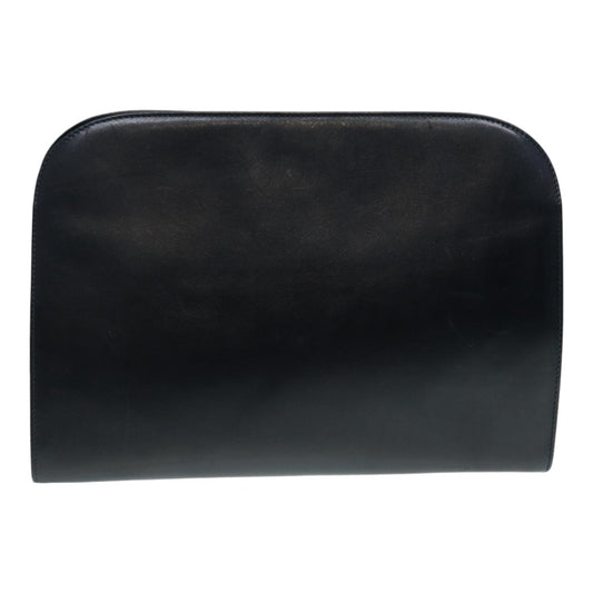 Salvatore Ferragamo Vintage Gancini Chain Shoulder Bag Leather, NAVY, LEATHER, Shoulder bag