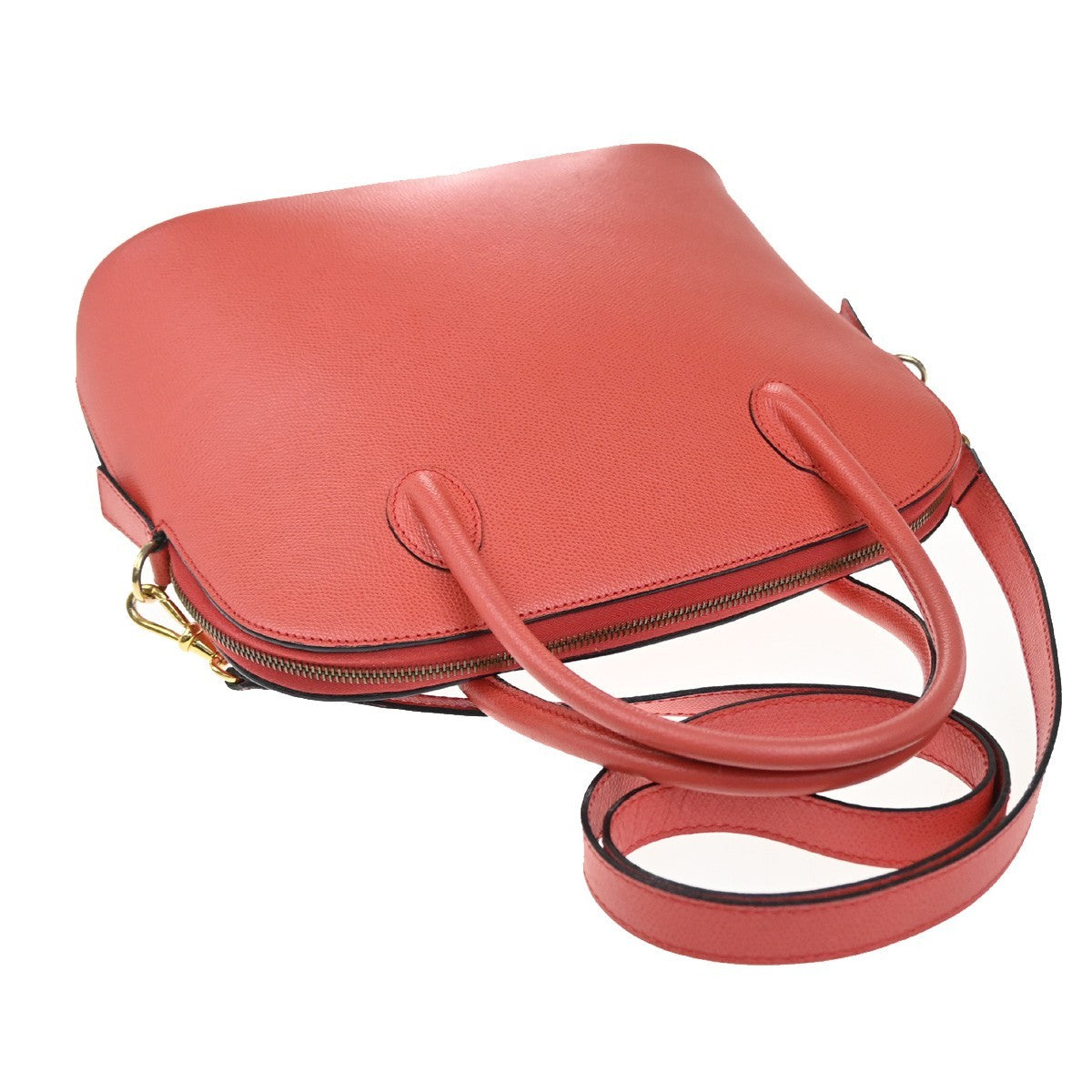 Celine Vintage Convertible Bowler Bag Leather, Red, Leather, Handbag