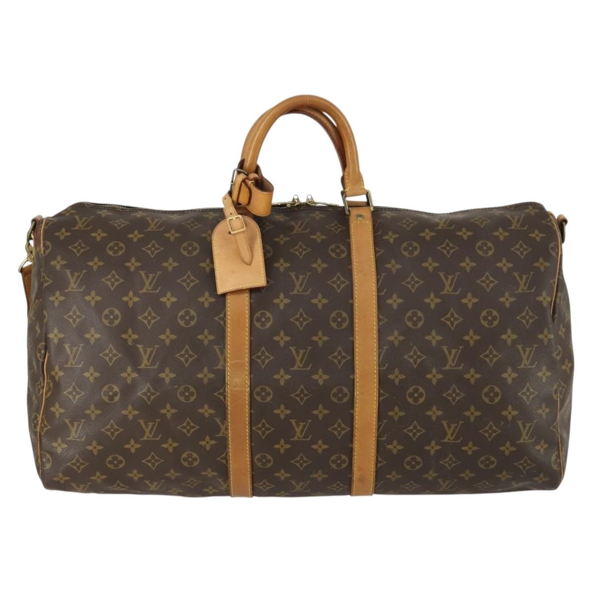 Louis Vuitton Keepall Bandouliere Bag Monogram Canvas, BROWN, CANVAS, Travel bag