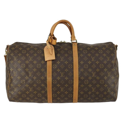 Louis Vuitton Keepall Bandouliere Bag Monogram Canvas, BROWN, CANVAS, Travel bag