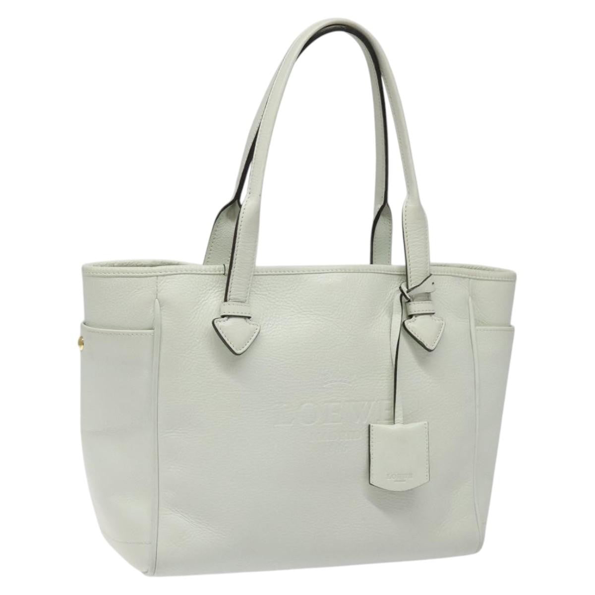 Loewe Heritage Tote Leather, WHITE, LEATHER, Tote bag