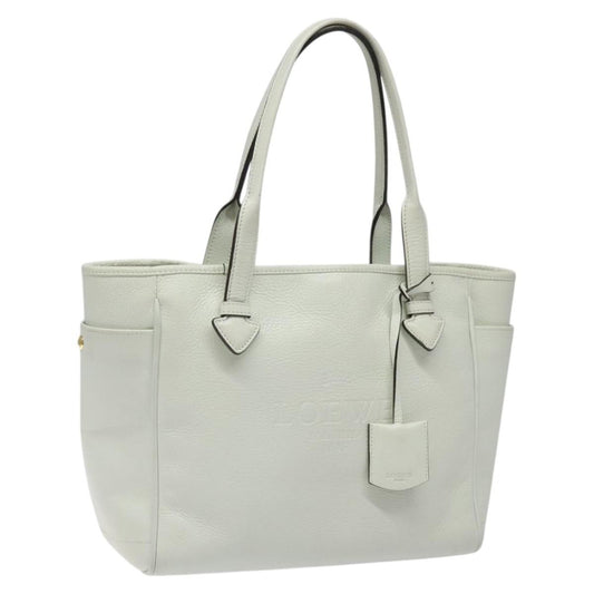 Loewe Heritage Tote Leather, WHITE, LEATHER, Tote bag