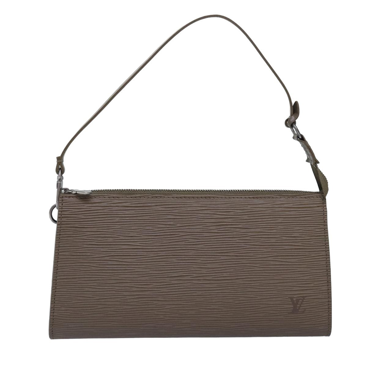 Louis Vuitton Pochette Accessoires Epi Leather, GRAY, LEATHER, Clutche & pouche