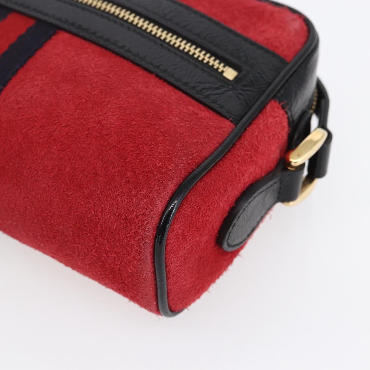 Gucci Ophidia Shoulder Bag Suede, RED, SUEDE, Shoulder bag