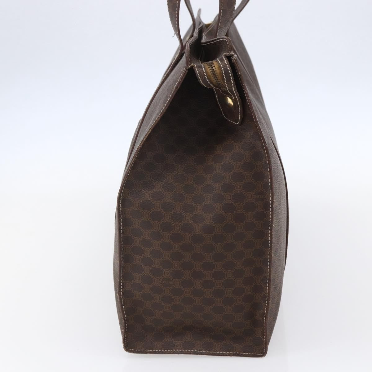 Celine Vintage Macadam Tote bag Canvas and Leather, BROWN, CANVAS, Tote bag