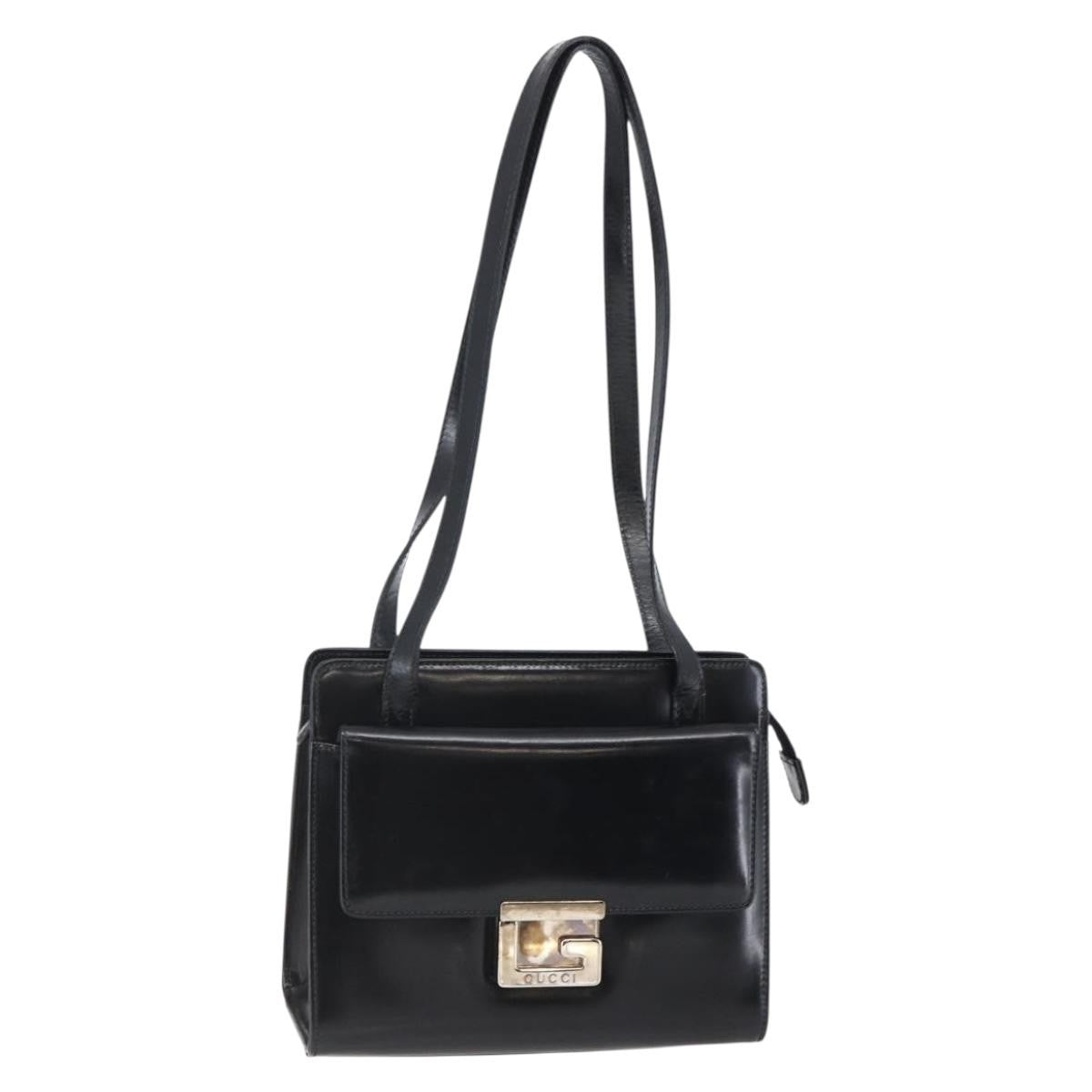 Gucci Vintage Square G Camera Shoulder Bag Leather, BLACK, LEATHER, Shoulder bag