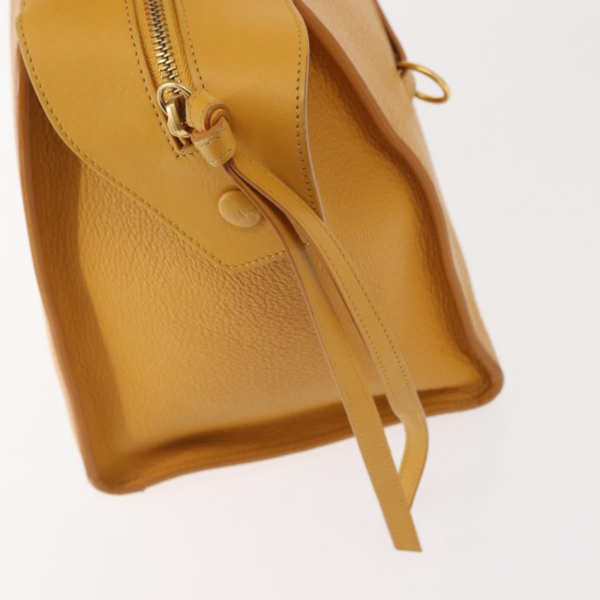 Celine Ring Bag Leather, YELLOW, LEATHER, Tote bag