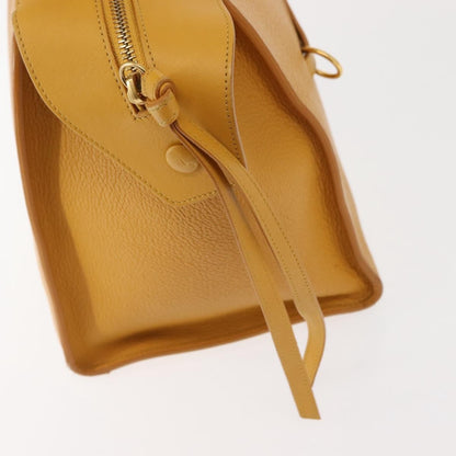 Celine Ring Bag Leather, YELLOW, LEATHER, Tote bag