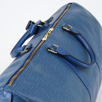 Louis Vuitton Keepall Bag Epi Leather, BLUE, LEATHER, Travel bag
