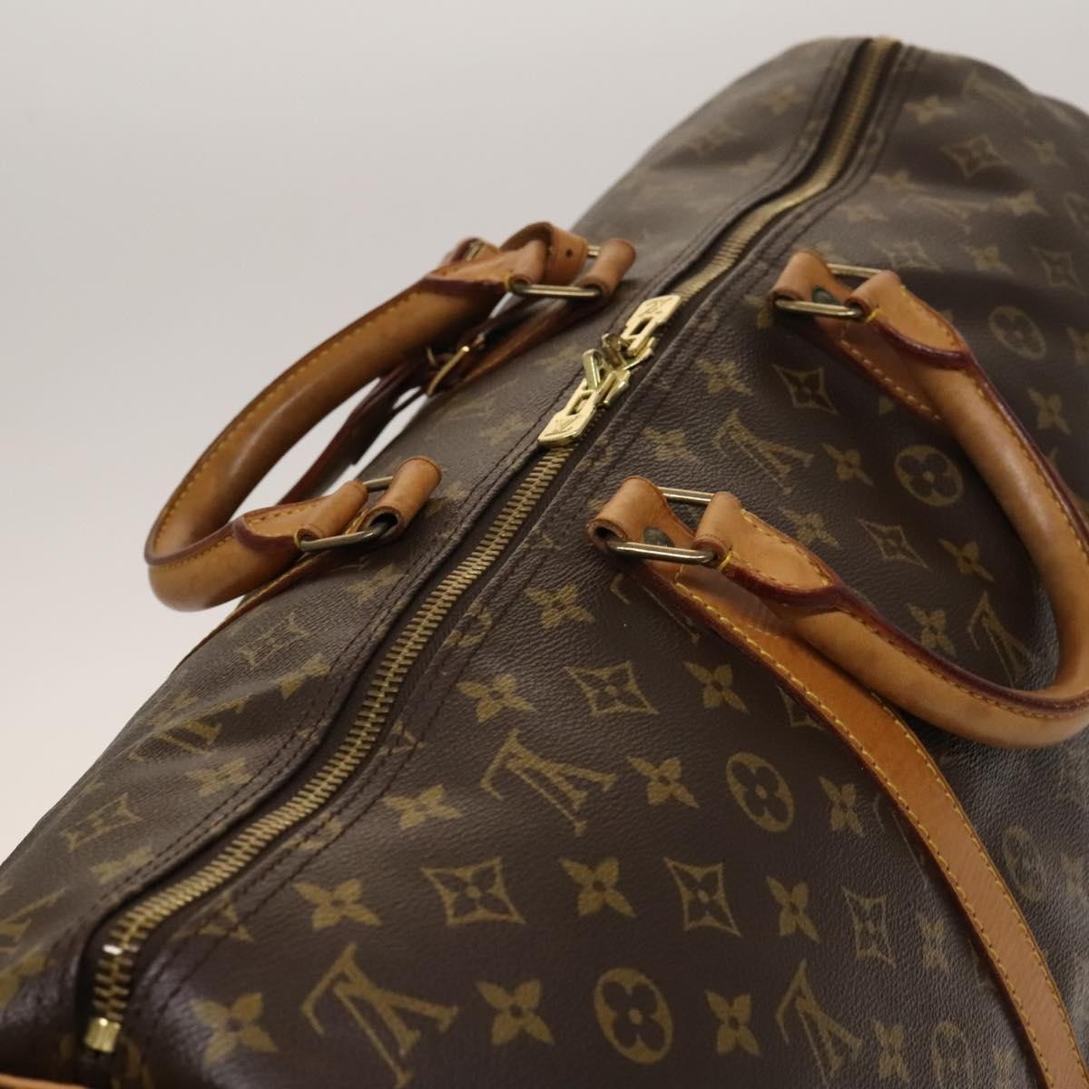 Louis Vuitton Keepall Bag Monogram Canvas, BROWN, CANVAS, Travel bag