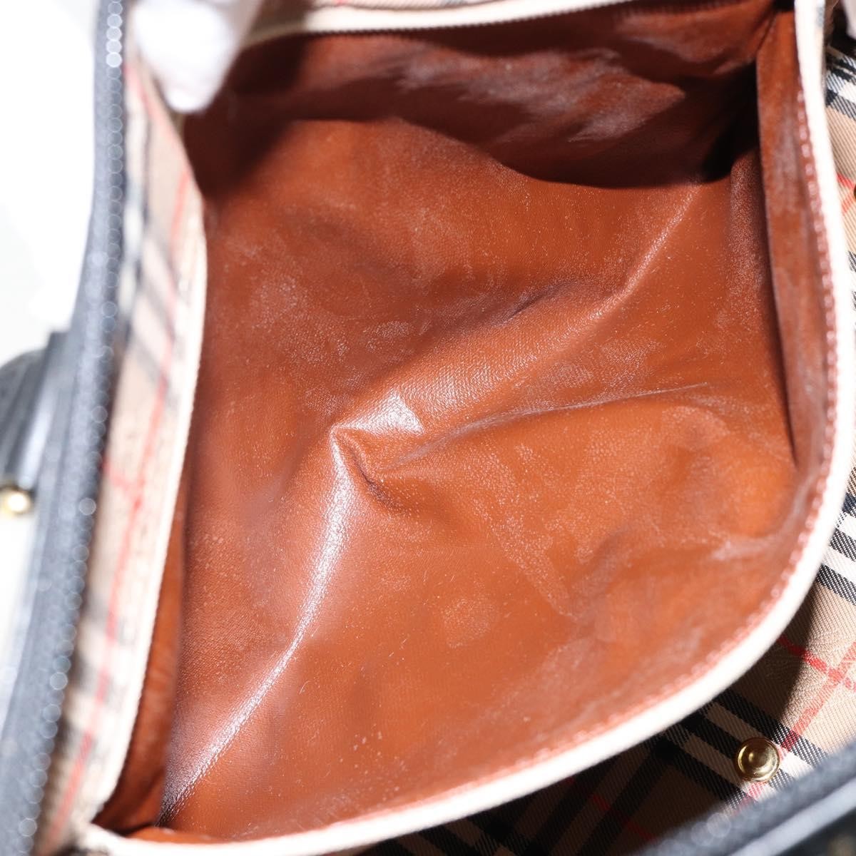 Burberry Vintage Boston Bag Leather, BLACK, LEATHER, Travel bag