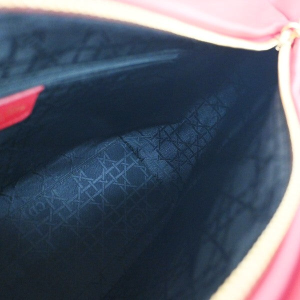Christian Dior Vintage Lady Dior Bag Cannage Quilt Lambskin, Red, Leather, Handbag