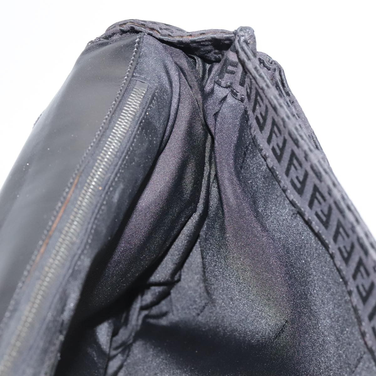 Fendi Convertible Pushlock Flap Satchel Zucca Canvas and Leather, BLACK, CANVAS, Briefcase