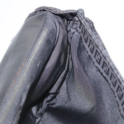 Fendi Convertible Pushlock Flap Satchel Zucca Canvas and Leather, BLACK, CANVAS, Briefcase