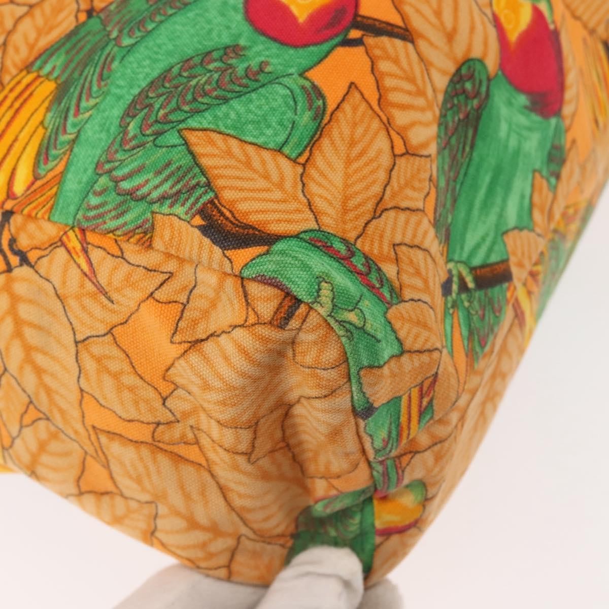 Hermes Beach Tote Printed Toile, ORANGE, CANVAS, Tote bag