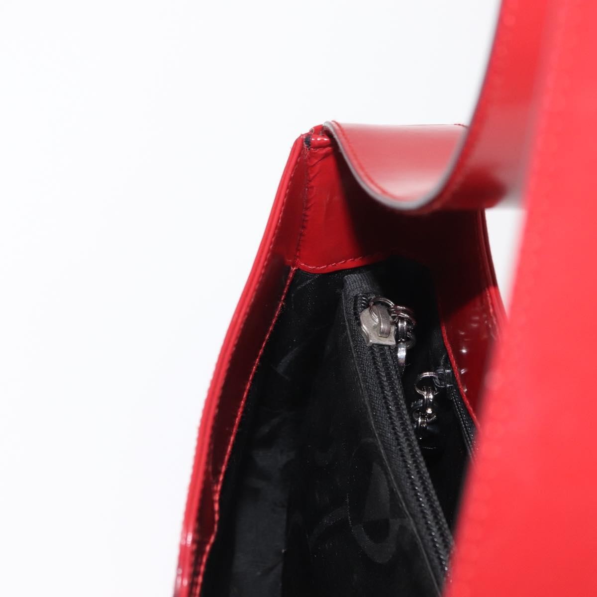 Salvatore Ferragamo Gancini Shoulder Bag Leather, RED, PATENT_LEATHER, Shoulder bag