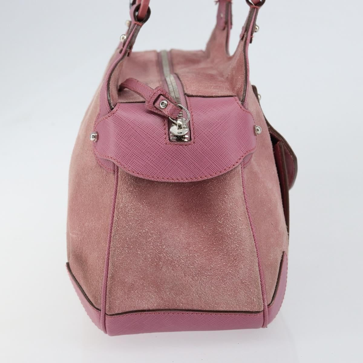 Salvatore Ferragamo Gancini handbag Suede, PINK, SUEDE, Handbag
