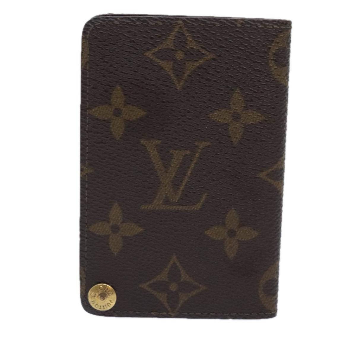 Louis Vuitton Porte Cartes Pression Card Case Monogram Canvas, BROWN, CANVAS, Card Holders