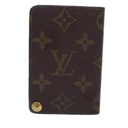 Louis Vuitton Porte Cartes Pression Card Case Monogram Canvas, BROWN, CANVAS, Card Holders