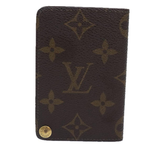 Louis Vuitton Porte Cartes Pression Card Case Monogram Canvas, BROWN, CANVAS, Card Holders